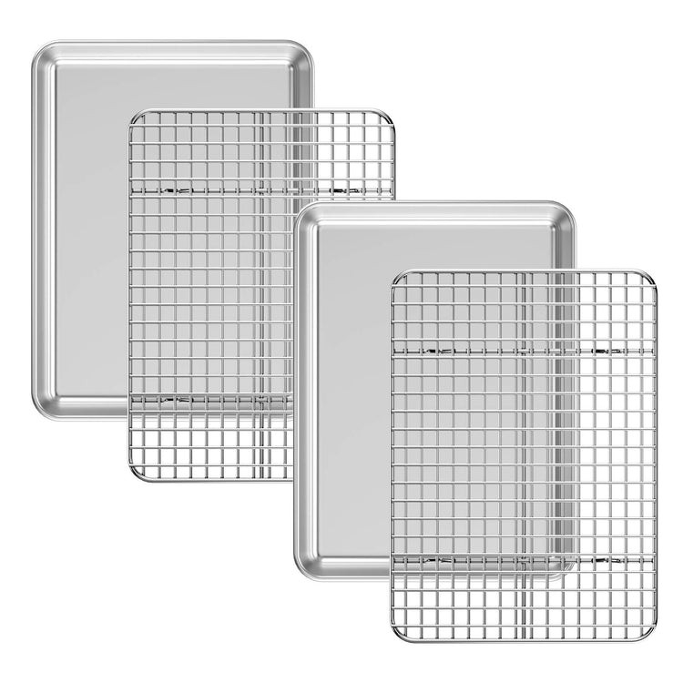 Baking Sheet with Cooling Rack Set [2 Sheets + 2 Racks]