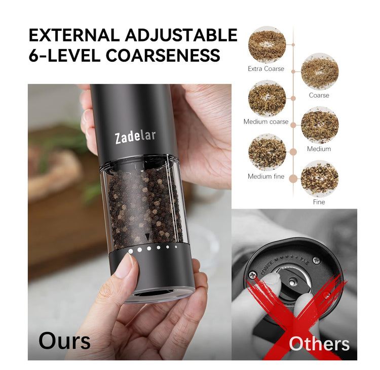 Electric Rechargeable Salt and Pepper Grinder Set (95 95)