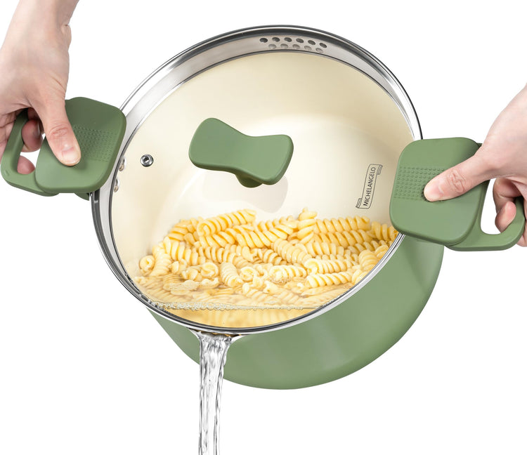 6 Qt Ceramic Nonstick Pasta Pot with Strainer Lid