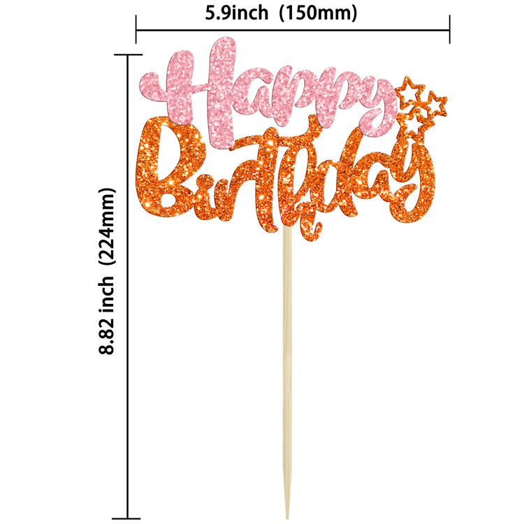 24Pcs Happy Birthday Cupcake Toppers (24 Count)