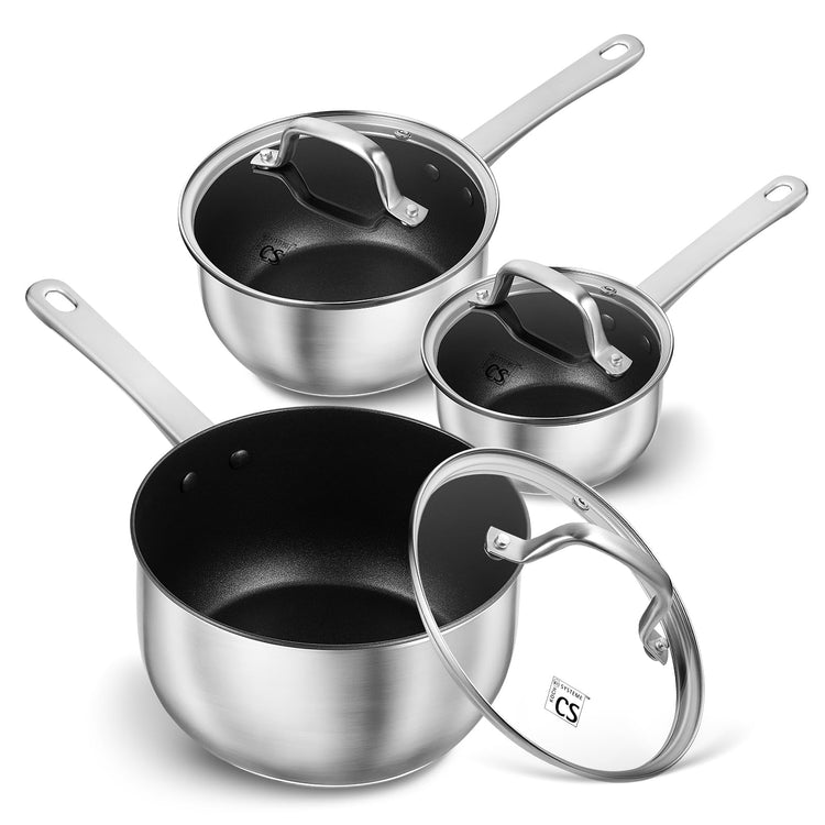 Stainless Steel Saucepan Set (3 Count)