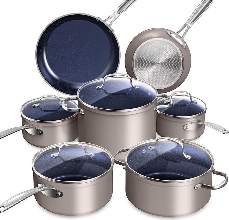 Healthy Duralon Blue Ceramic Nonstick Cookware Set