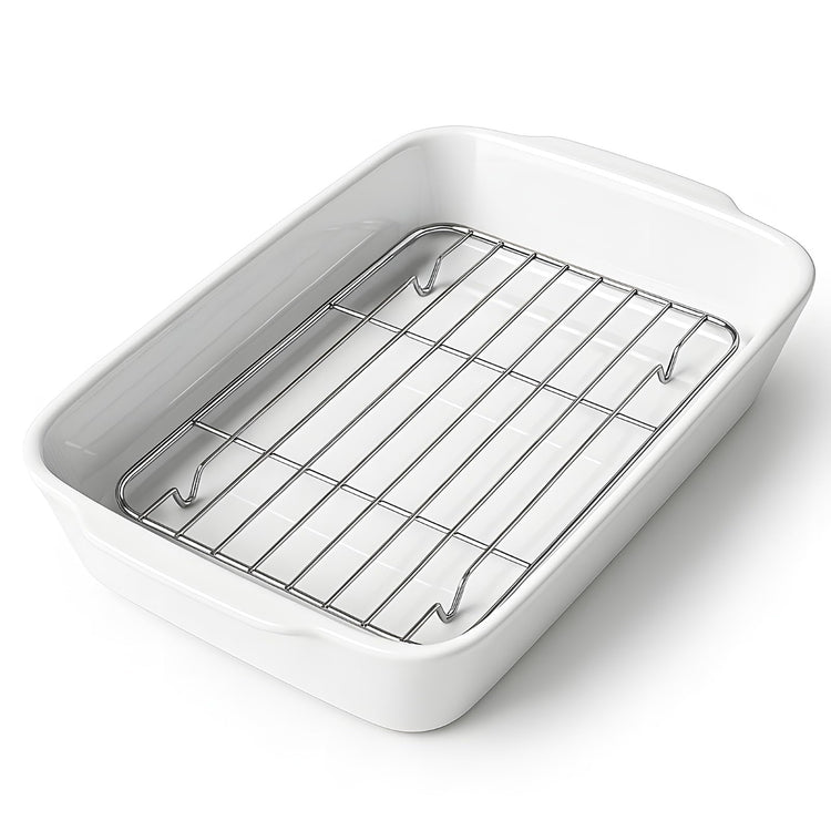 HOMBENE 4.2 QT White Casserole Dishes for Oven