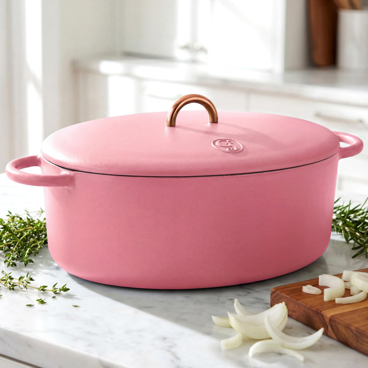 6.75 Quart Enameled Cast Iron Dutch Oven Pot w