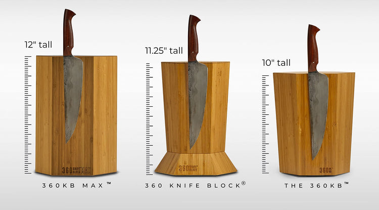 Black) ROTATING magnetic knife block - capacity for 12+ knives -handmade in Washington