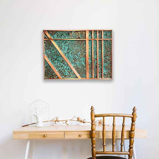 nooc art Handmade Copper Wall Art for Home, Living Room, Bedroom, Kitchen and Office Decor, Rustic Decorative Mural Art for Farmhouse Decor (patina of modern, 9.8 x 13.8, Unframed)