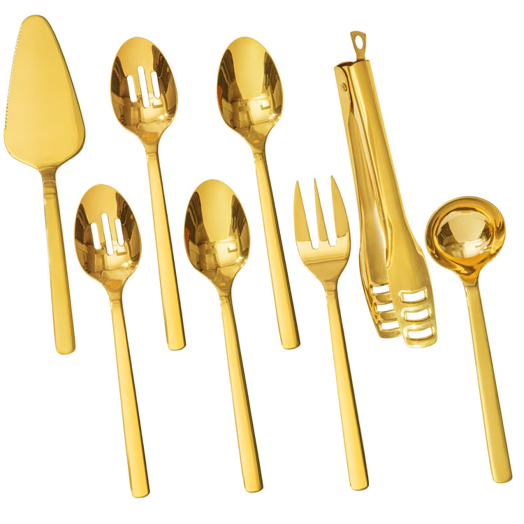 18 10 Large Hostess Gold Serving Utensils (8 Count)