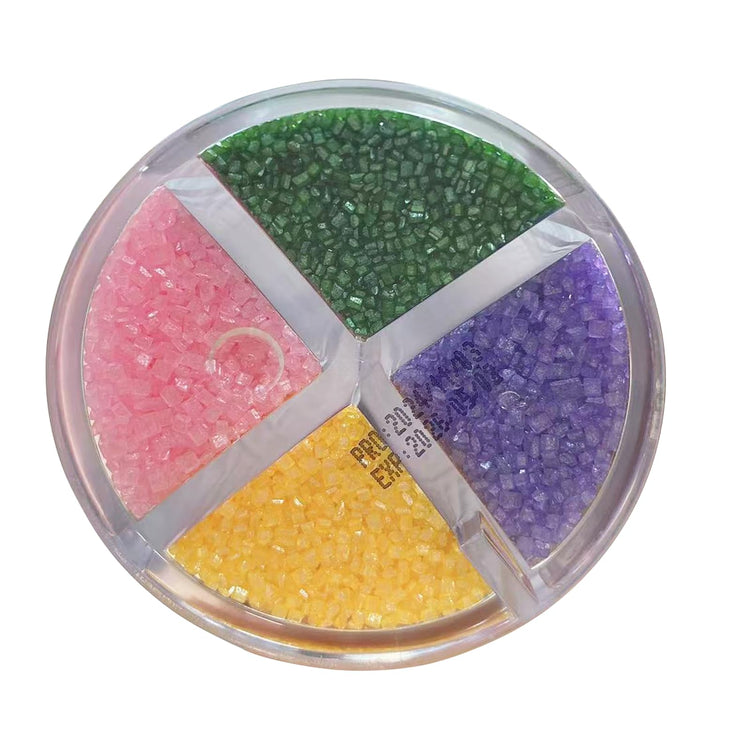 4 Colors Sanding Sugar for Baking Edible Sparkling Coarse Sugar Crystals Sprinkles for Baking Cake Cookie Cupcake Topper Ice Cream Decoration Supplies（Purple Yellow Green Pink）