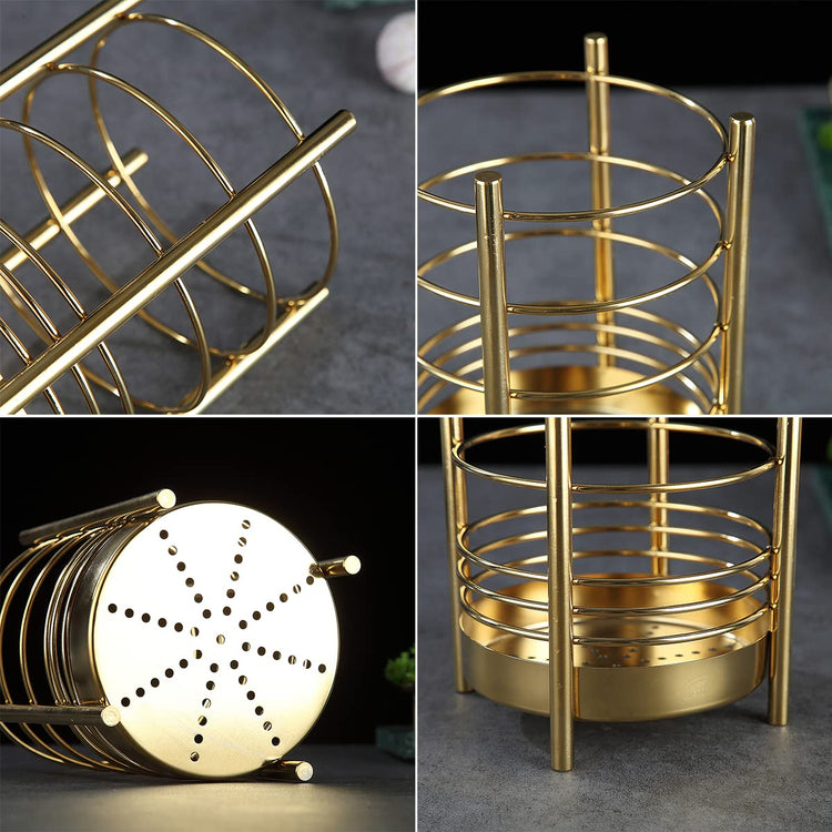 Gold Kitchen Utensil Holder for Kitchen Counter