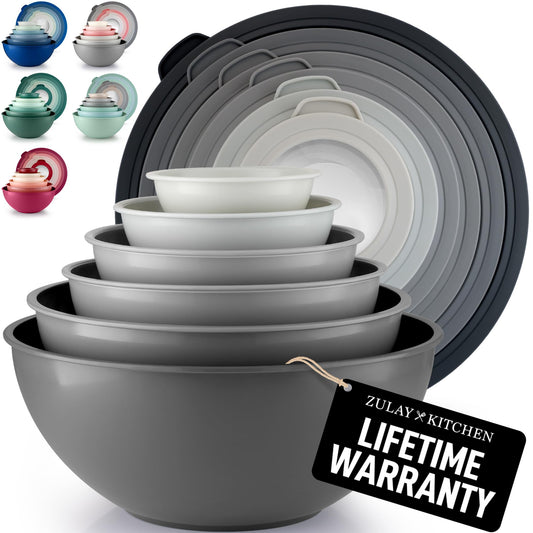 12 Piece Plastic Nesting Mixing Bowls with Lids