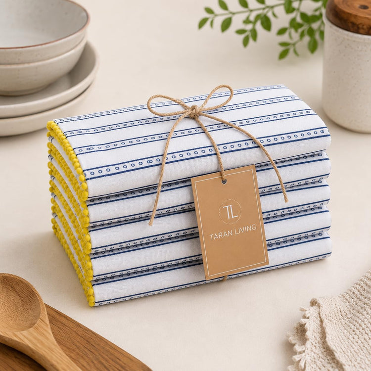 Printed Kitchen Dish Bar and Tea Towels Cotton (6 Count)