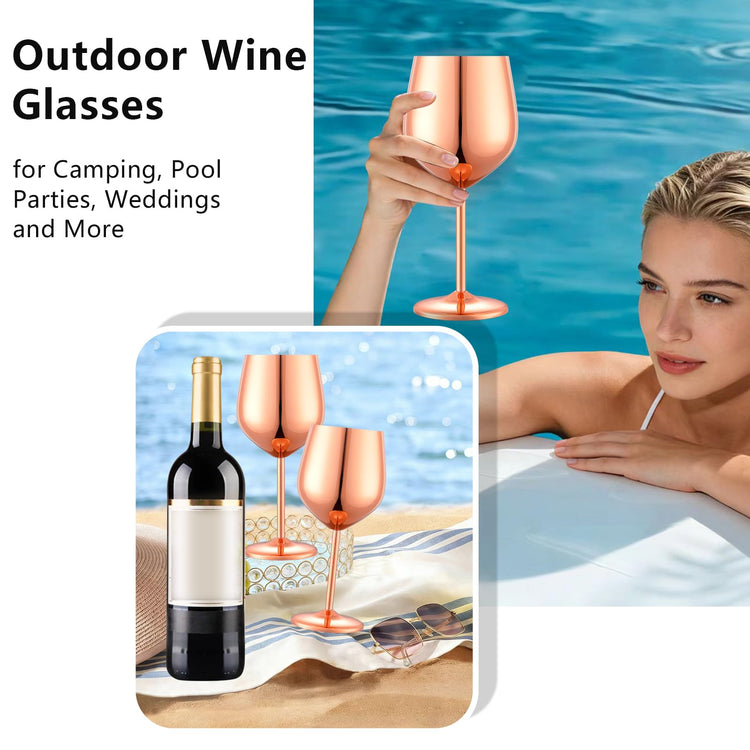 Unbreakable Stainless Steel Wine Glasses Set of 4 (4 Count)