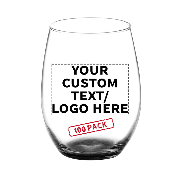100 ARC Stemless Wine Glasses Set (100 Count)