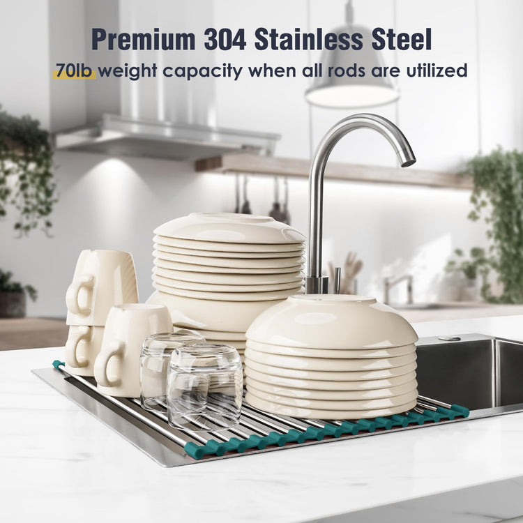 Roll Up Dish Drying Rack Over Sink