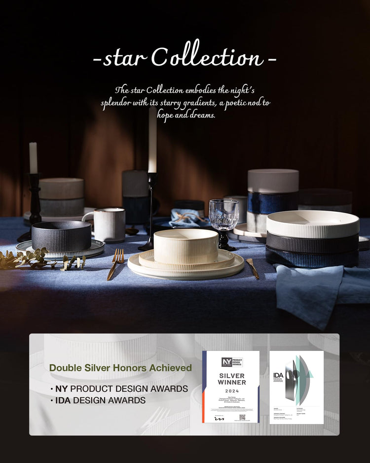 Star Stoneware Dinnerware Sets for 8 (24 Count)
