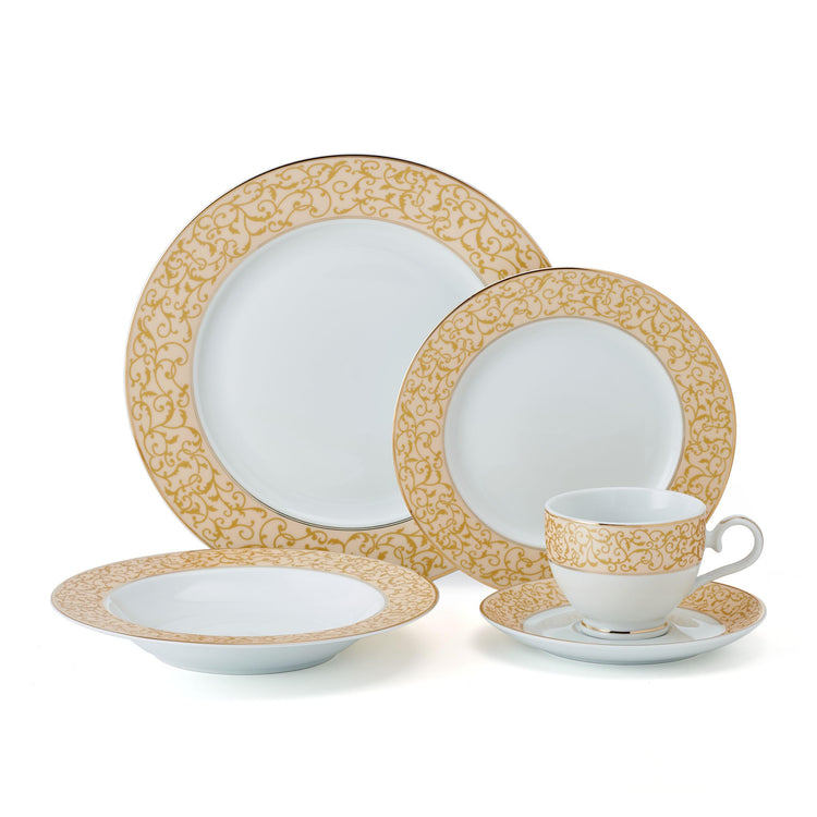 Parchment Gold 40 Piece Dinnerware Set