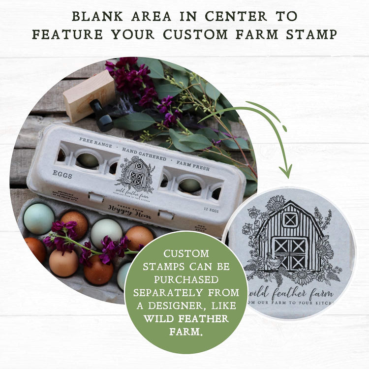 Egg Cartons Adorable Printed Design for Farm Fresh Eggs (25 Count)
