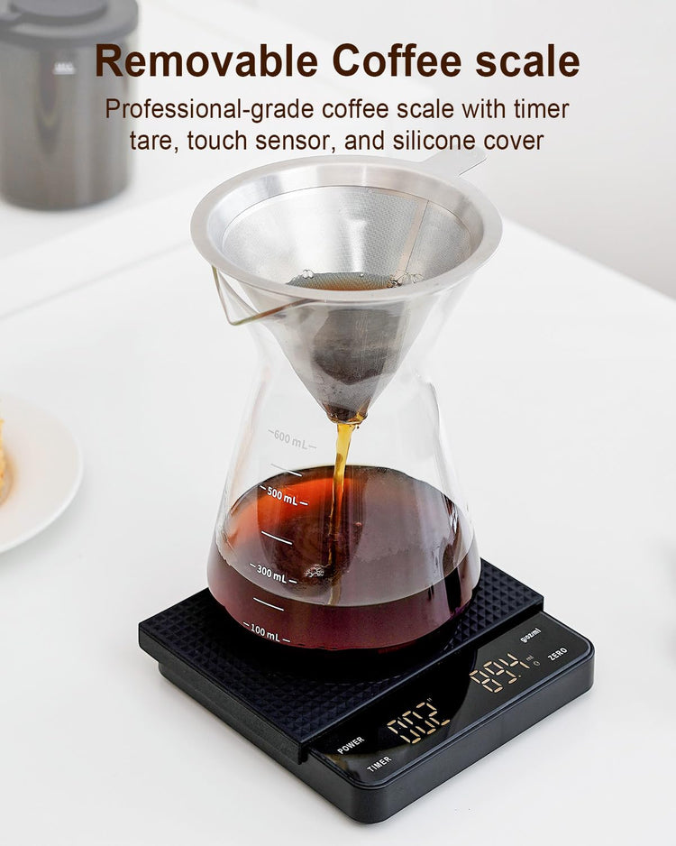 Electric Conical Burr Coffee Grinder with Removable Coffee Scale