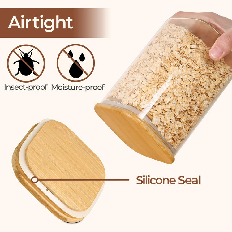 Glass Storage Containers wtih Lids 1.4 Qt (3 Count)
