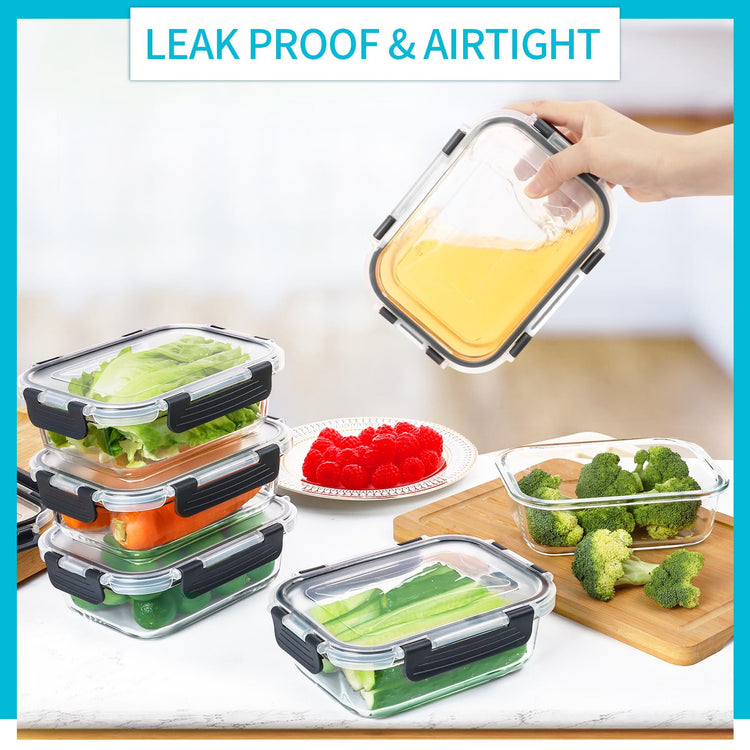 10 Pack Glass Meal Prep Containers (10 Count)