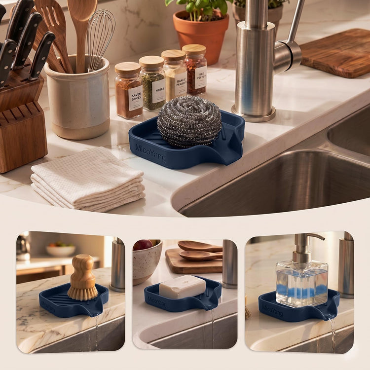 Silicone Soap Dish with Drain Spout