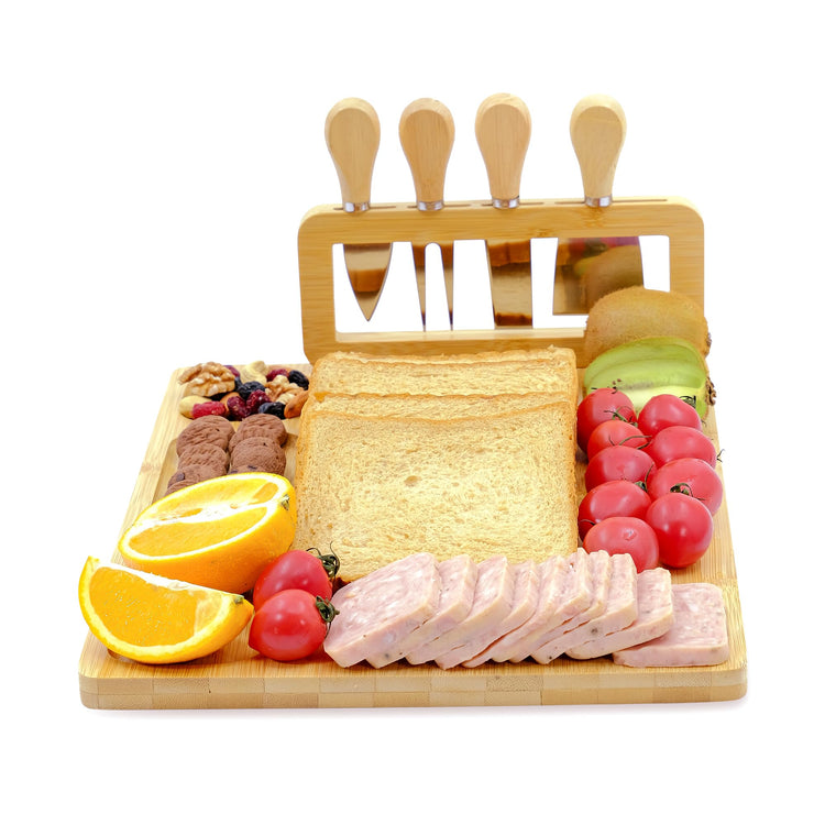 Bamboo Charcuterie Boards Cheese Board Knife Set