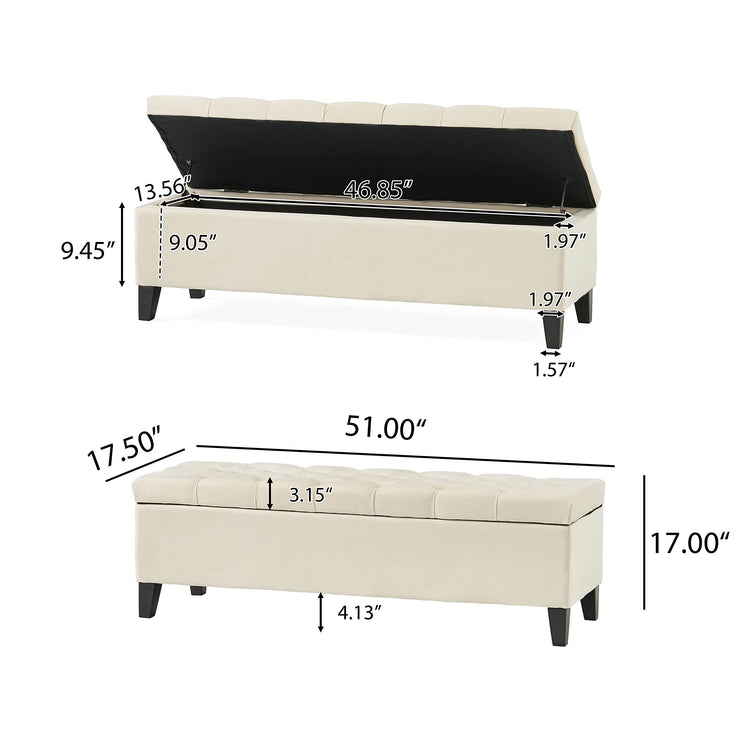Ottilie Velvet Storage Ottoman