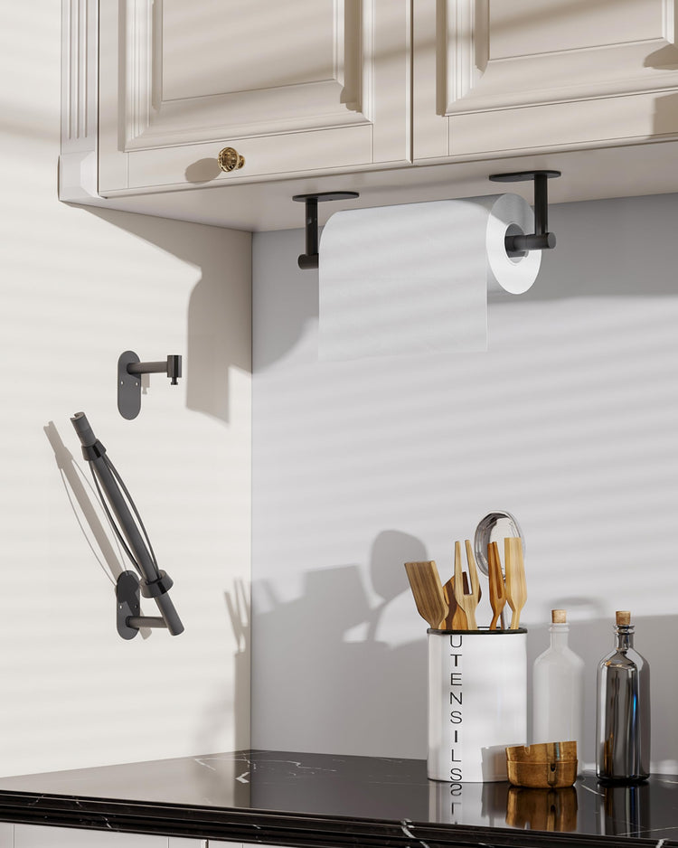 Paper Towel Holder Under Cabinet One Hand Operable