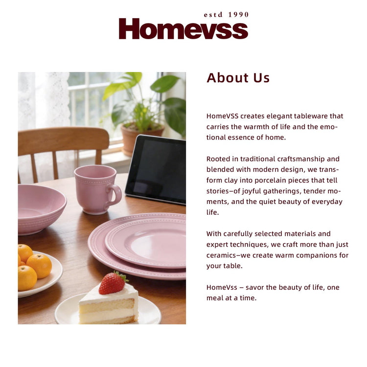 HomeVSS 16 Piece Pearl Dots Stoneware Dinnerware Set