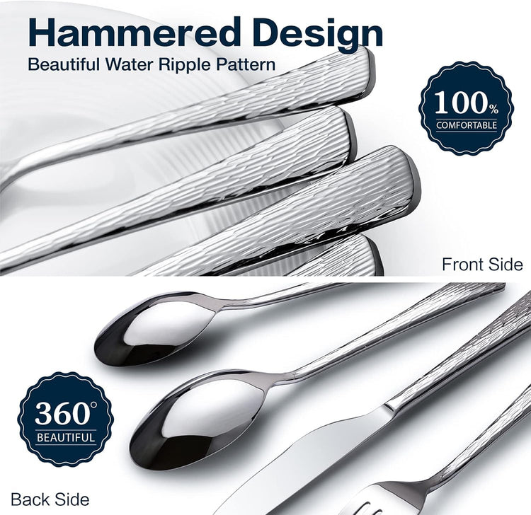 Silverware Set with Serving Utensils (45 Count)