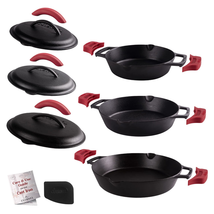 Cast Iron Skillet + Cast Iron Lid Set