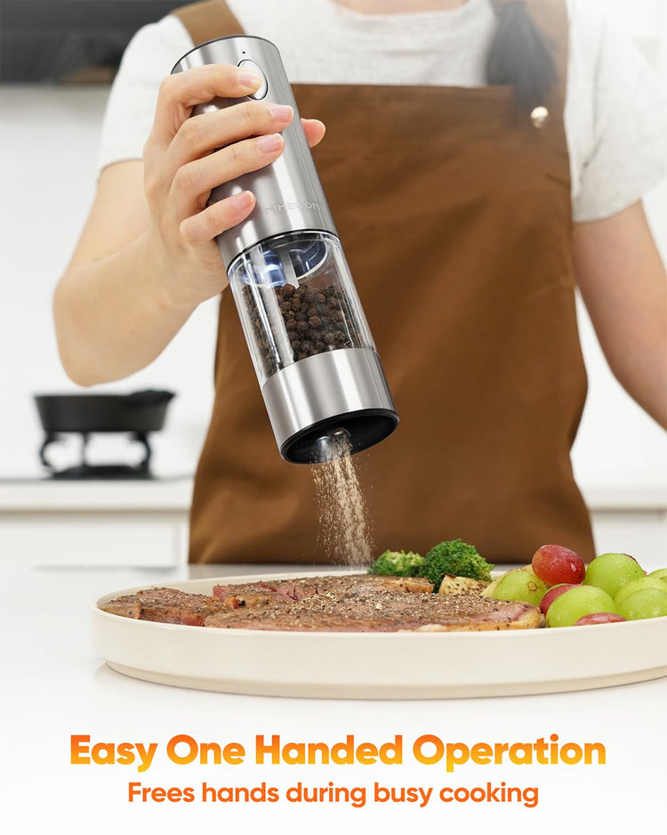 Electric Salt and Pepper Grinder Set with LED Light