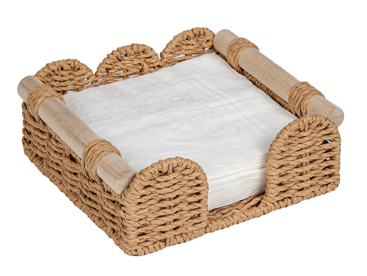 Square Scalloped Napkin Holder for Table for Home Kitchen Decor