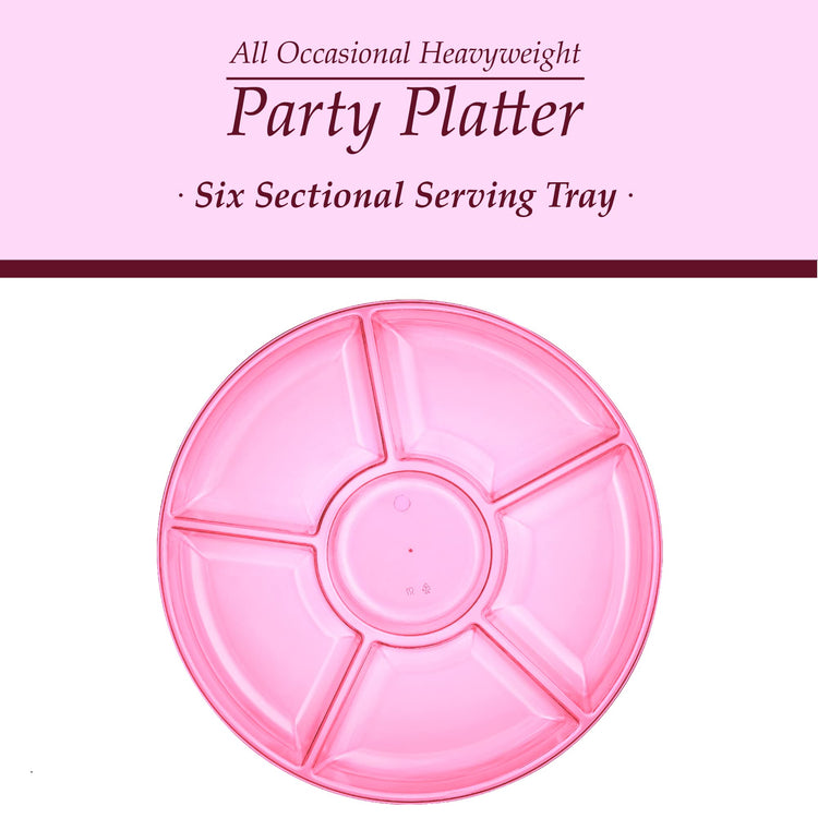 6 Sectional Round Plastic Serving Tray