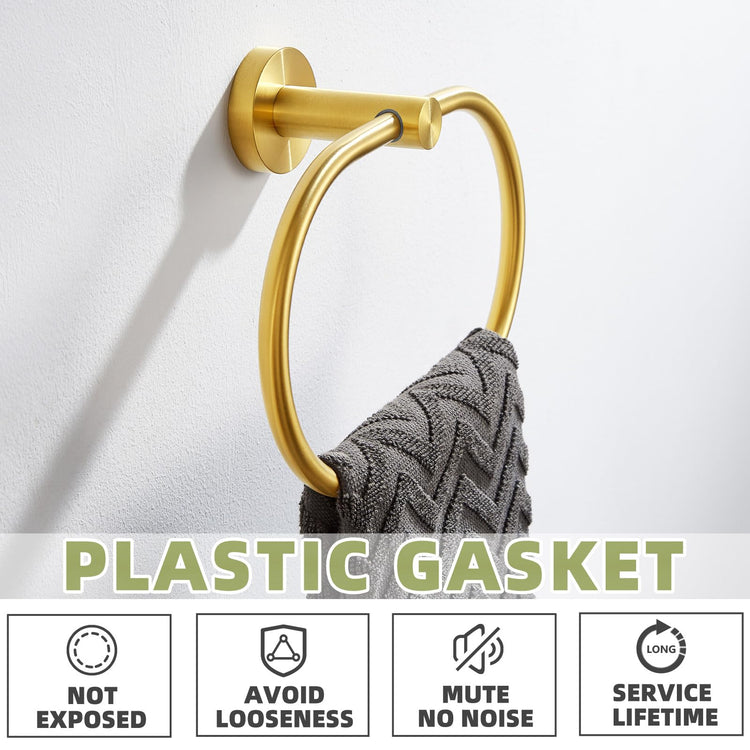 Brushed Gold Towel Ring for Bathroom Towel Storage
