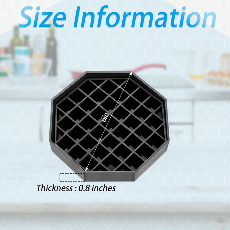 8 Pcs 6 Inch Coffee Drip Tray Black Plastic Octagon Coffee Countertop Drip Coaster with Honeycomb Grid for Drink Tea Wine Beverage Dispenser (8 Count)