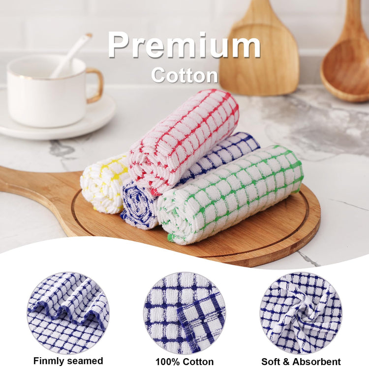 Cotton 12 Pack Terry Kitchen Dish Cloths (12 Count)