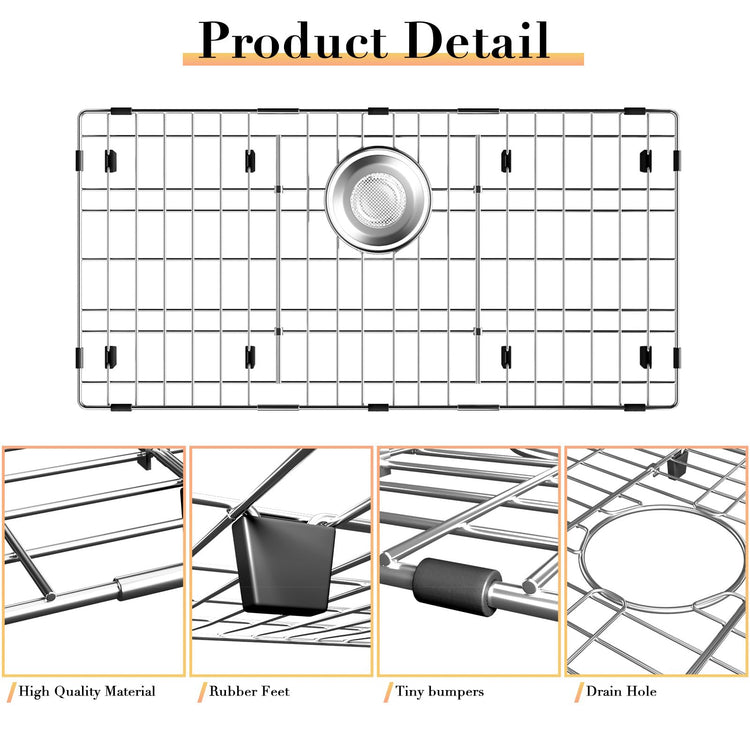 28-3/8" x 14-3/16" Stainless Steel Sink Grid, Sink Grate for Bottom