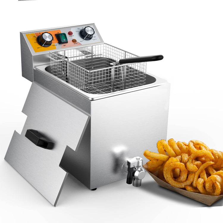 14 Qt. Electric Countertop Commercial Deep Fryer with 6.8 Qt. Basket