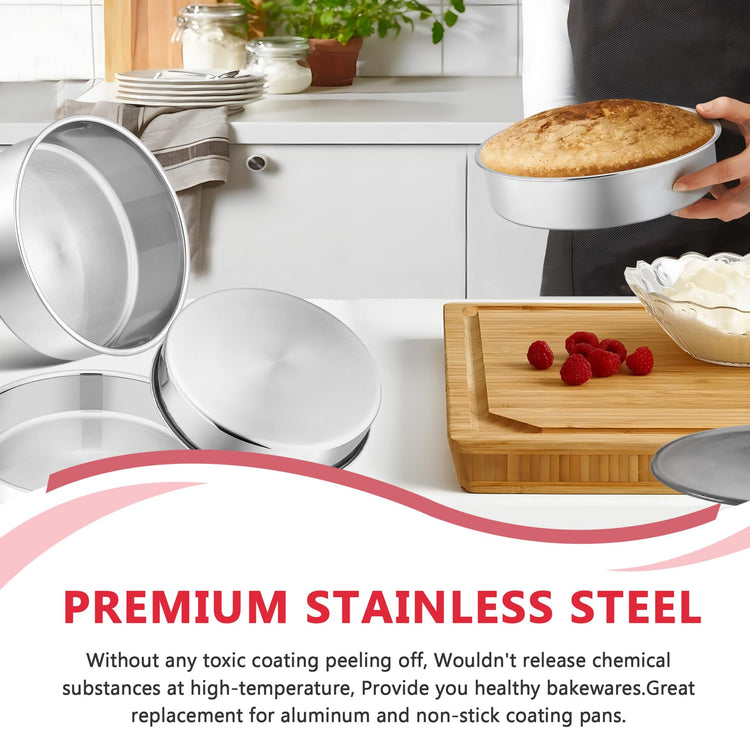 8 Inch Round Cake Pan Set of 3 (3 Count)