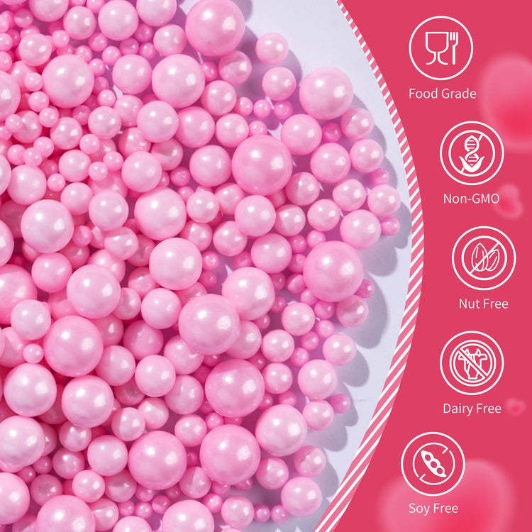 Pink Pearl Sprinkles for Cake Decorating (4.6 Ounce)