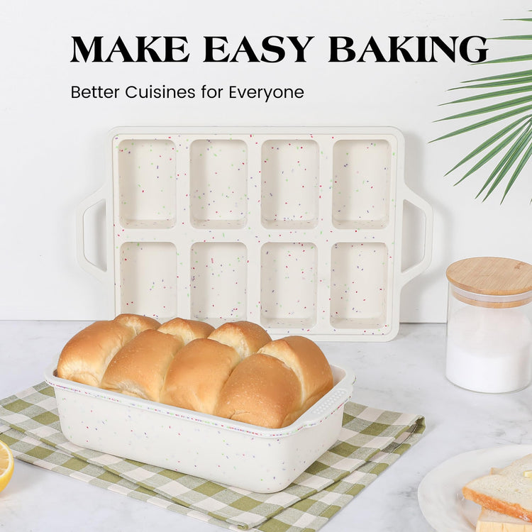 2 Pcs Mini Loaf Pans with Metal Reinforced Frame (2 Count)