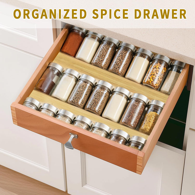 Bamboo Spice Rack For Drawer (4 Count)