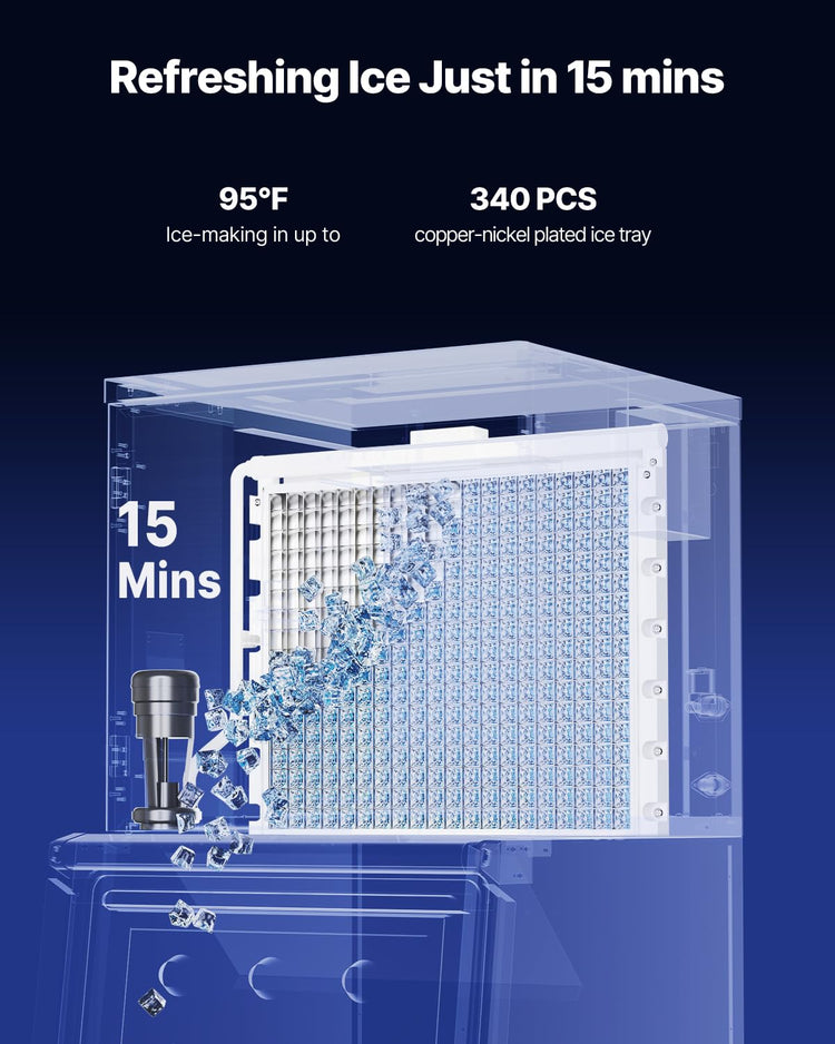VEVOR Commercial Ice Maker Machine-Head 800 lbs/24 h, 26 Inch Stainless Steel Industrial Ice Machine, Self-Cleaning and Scheduled Ice Making, Modular Ice Cube Machine for Restaurant Hotel - Head Only