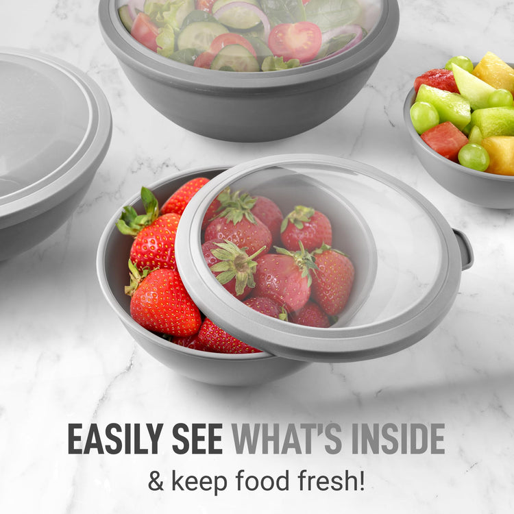12 Piece Plastic Nesting Mixing Bowls with Lids