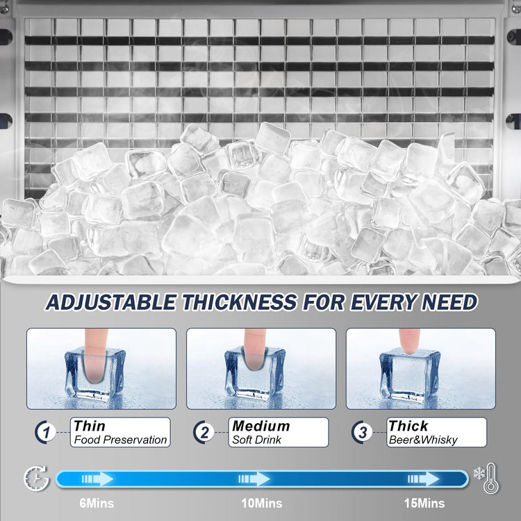 450Lbs 24H Under Counter Commercial Ice Machine with 160LBS Large Storage Bin