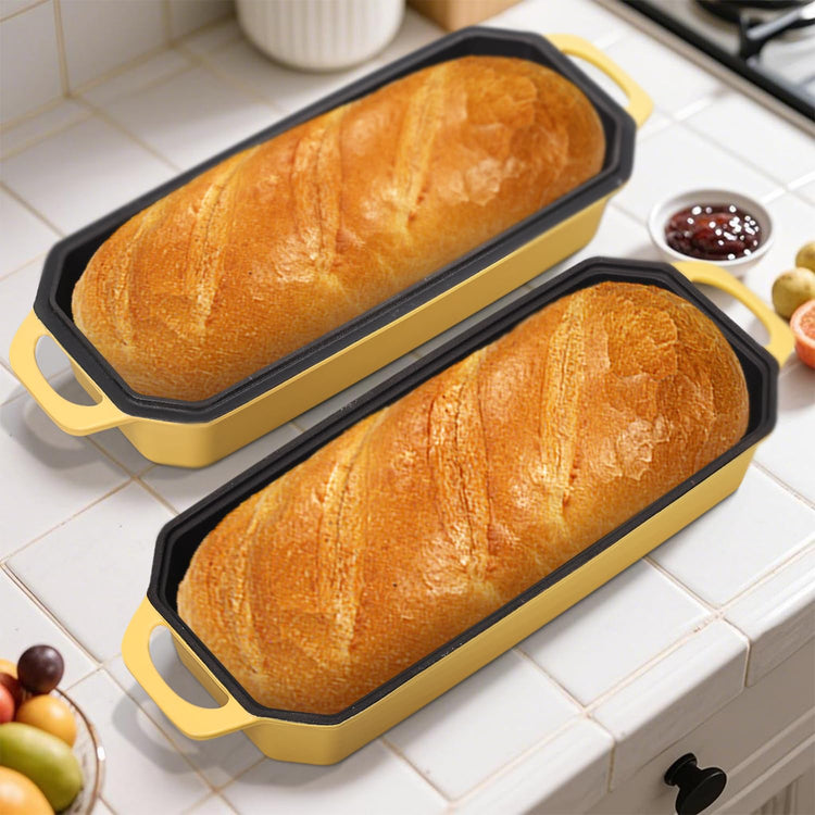 Bread Pan Cast Iron Loaf Pan with Lid Bread Loaf Pan 13x5 Inch Enameled Cast Iron Sourdough Bread Pan