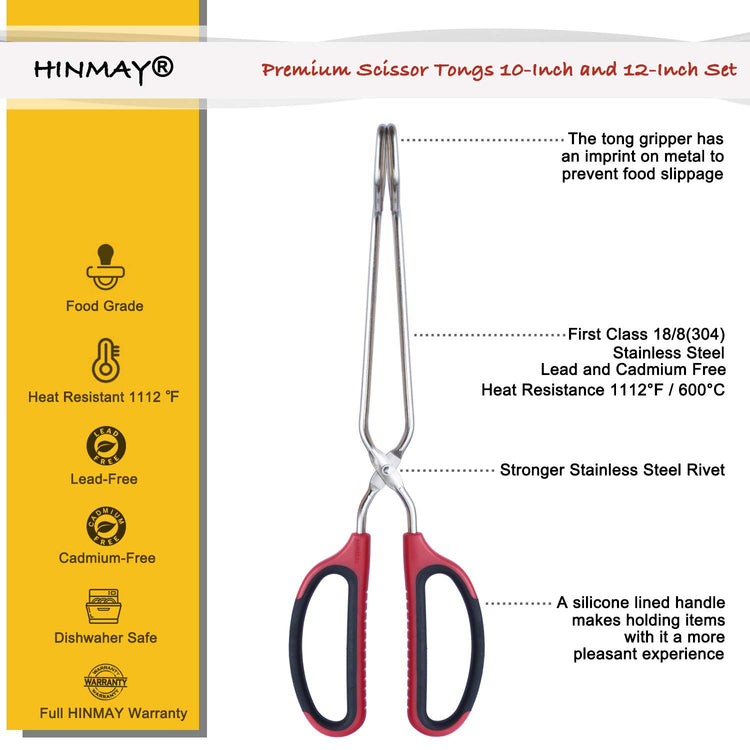Stainless Steel Scissor Tongs 10