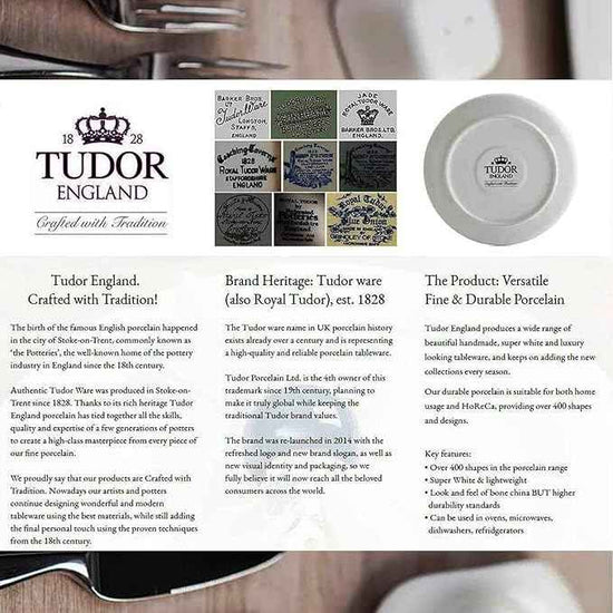 TUDOR Royal Collection 12-Piece Round Porcelain Dinnerware Set, Service for 4 with Dinner Plates, Bowls, and Salad Plates, Aster Pink Red Floral Design, High Gloss Finish, Durable & Premium Quality