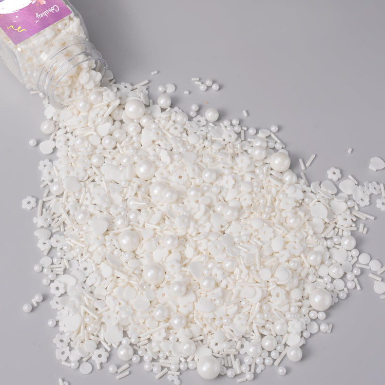 White Lovers Sprinkles for Cake Decorating 4.23ounce (4.23 Ounce)